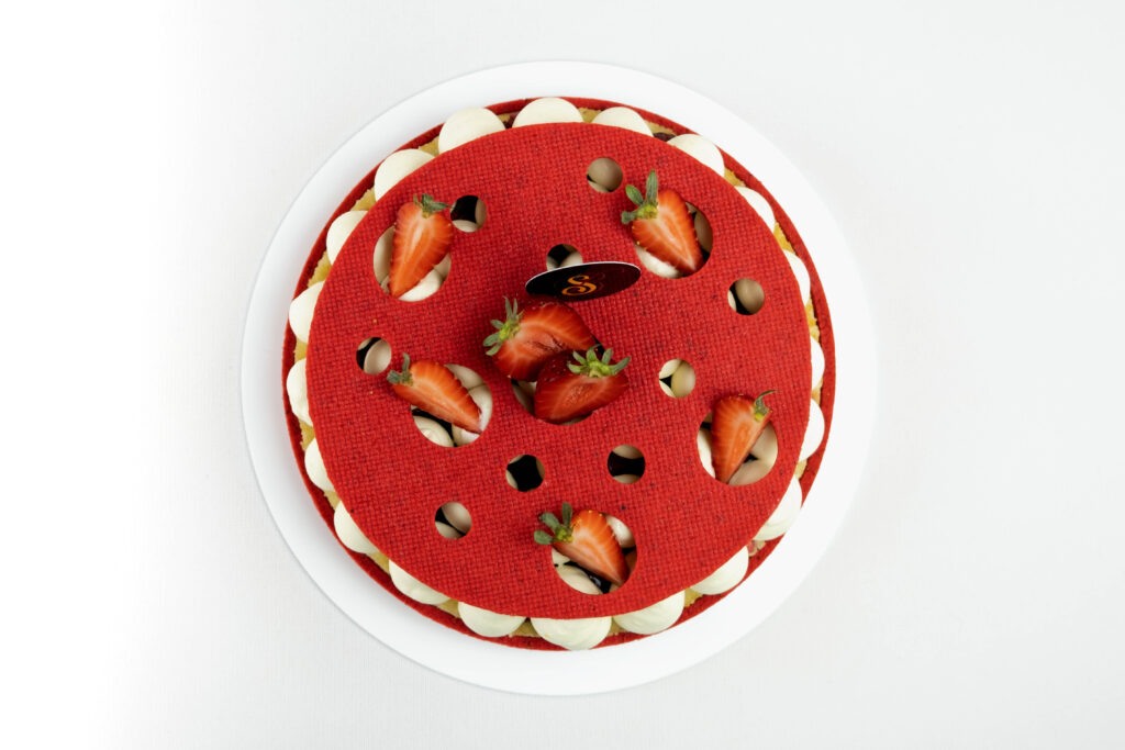 crostata moderna venere fragola pepe rosa mascarpone
