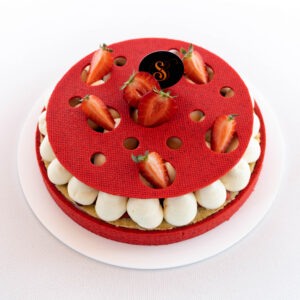 crostata moderna venere fragola pepe rosa mascarpone