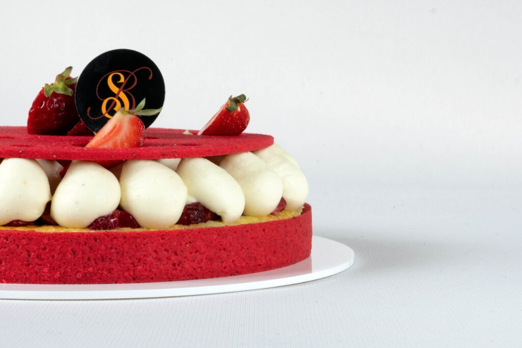 crostata moderna venere fragola pepe rosa mascarpone