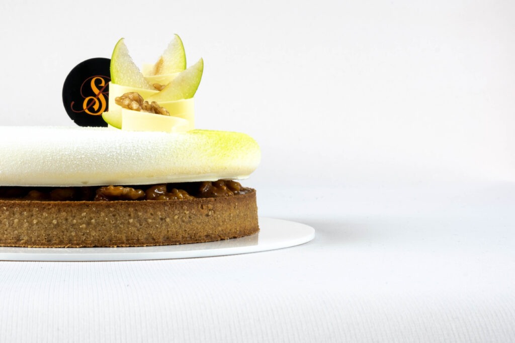 crostata moderna karya mela granny smith noci yogurt greco lime