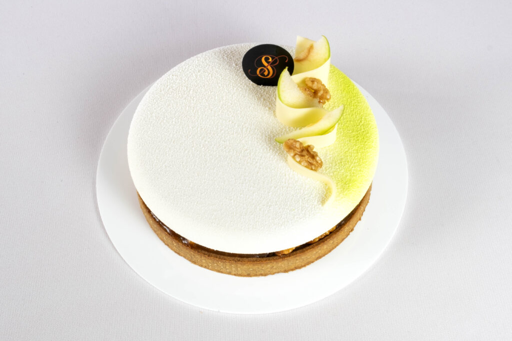 crostata moderna karya mela granny smith noci yogurt greco lime