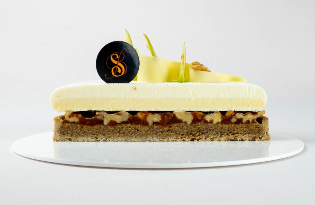 crostata moderna karya mela granny smith noci yogurt greco lime