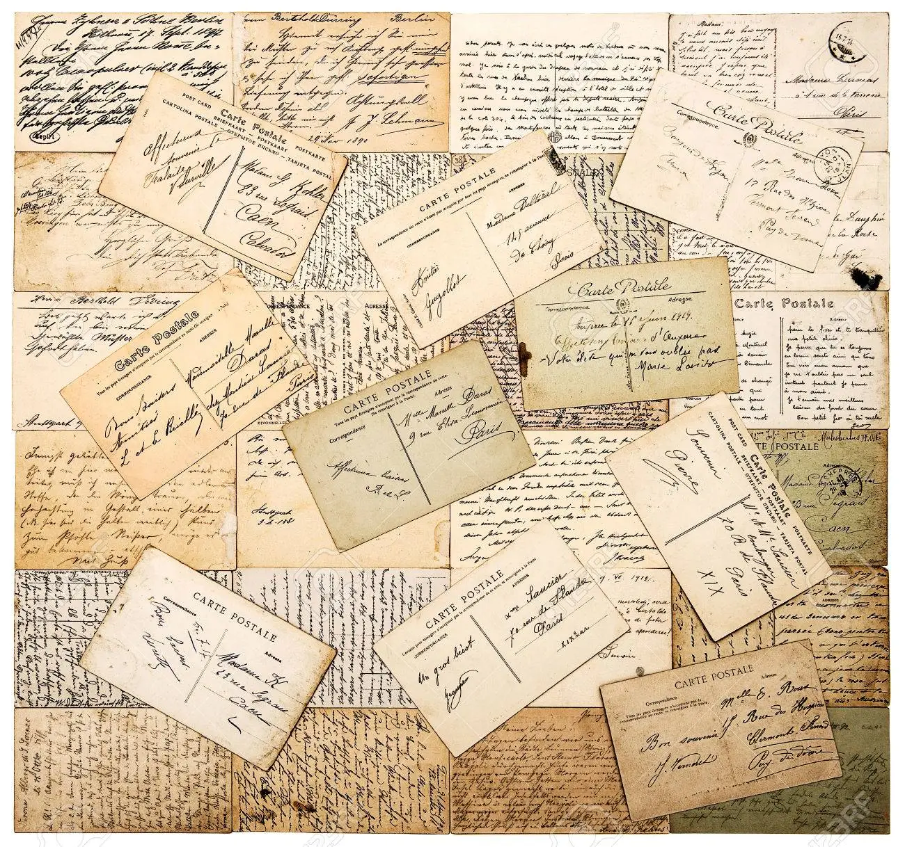 34111525-cartoline-d-epoca-vecchi-testi-scritti-a-mano-undefined-da-ca-1900-grunge-papers-stile-retrò-sfondo