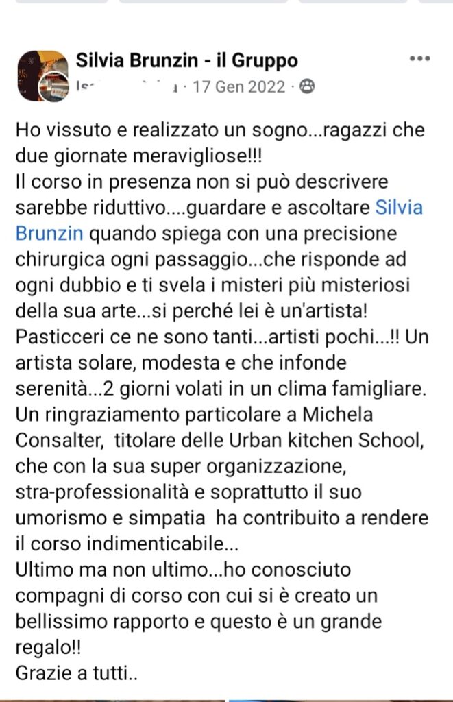 Screenshot_20230203-075836_Facebook Screenshot 20230203 075836 Facebook Silvia Brunzin - Corsi on line di pasticceria moderna